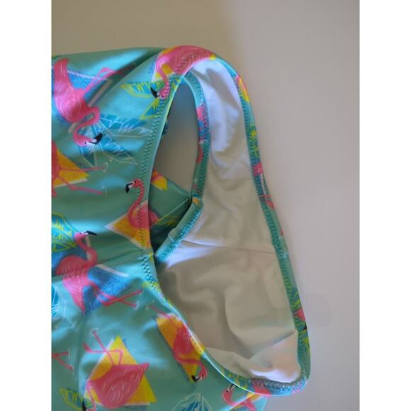 Chubbies One Piece Swimsuit Tropical Flamingo 80s Theme Beach Womens Small H - Picture 3 of 4